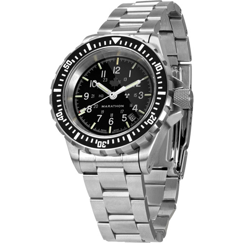 Grey Maple Large Diver's Automatic Watch with Stainless Steel Bracelet, Digital, Battery Operated, 41 mm, Silver SPOC Demo