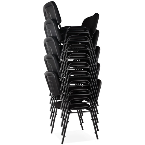 Stacking Chairs, Fabric, 32" High, 250 lbs. Capacity, Black SPOC Demo