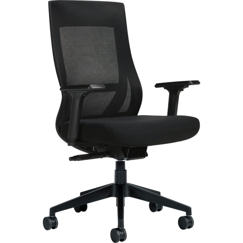 Chaise &agrave; dossier moyen avec m&eacute;canisme &agrave; basculement synchronis&eacute; &agrave; d&eacute;tection de poids , Mailles, Noir SPOC Demo