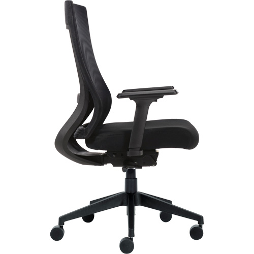 Chaise &agrave; dossier moyen avec m&eacute;canisme &agrave; basculement synchronis&eacute; &agrave; d&eacute;tection de poids , Mailles, Noir SPOC Demo