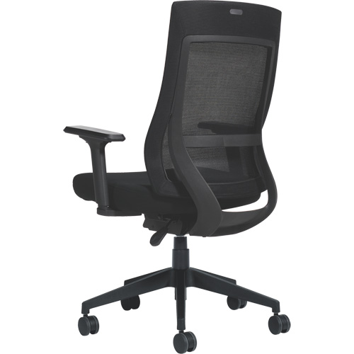 Chaise &agrave; dossier moyen avec m&eacute;canisme &agrave; basculement synchronis&eacute; &agrave; d&eacute;tection de poids , Mailles, Noir SPOC Demo