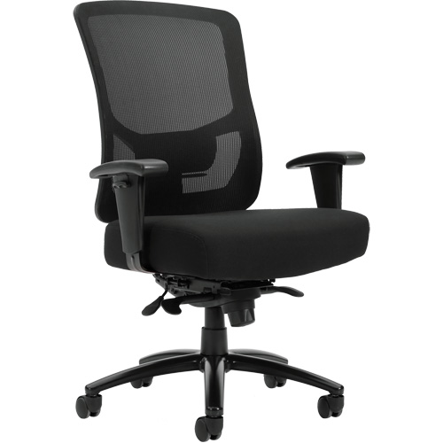 Chaise &agrave; dossier haut avec m&eacute;canisme &agrave; basculement synchronis&eacute; robuste Raven 400, Mailles, Noir, Capacit&eacute; 400 lb SPOC Demo