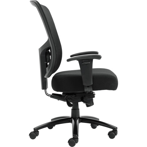 Chaise &agrave; dossier haut avec m&eacute;canisme &agrave; basculement synchronis&eacute; robuste Raven 400, Mailles, Noir, Capacit&eacute; 400 lb SPOC Demo