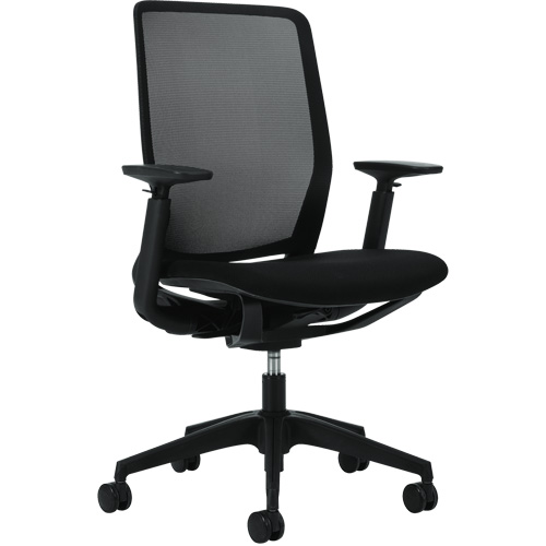 Chaise &agrave; dossier haut avec basculement synchronis&eacute; robuste Kody, Mailles, Noir, Capacit&eacute; 300 lb SPOC Demo