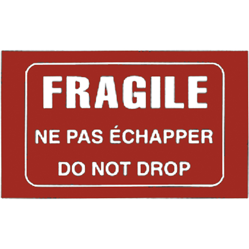 "Fragile" Bilingual Special Handling Labels, 5" L x 3" W, White on Red SPOC Demo