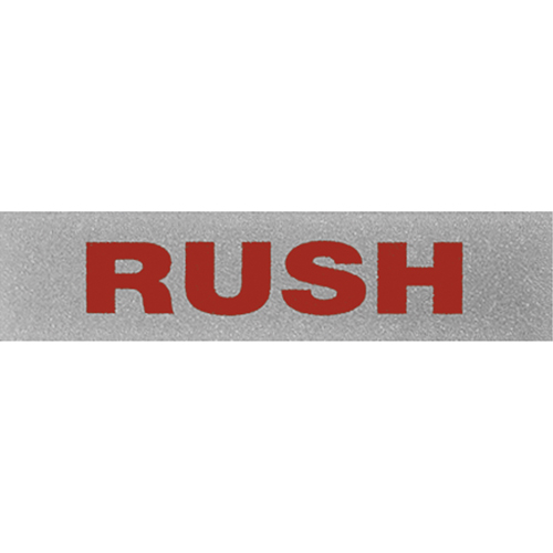 "Rush" Special Handling Labels, 5" L x 2" W, Black on Red SPOC Demo