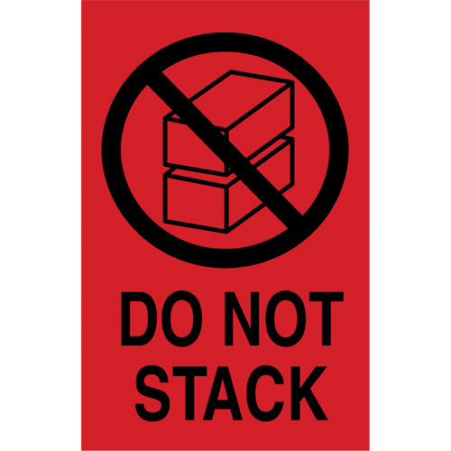"Do Not Stack" International Shipping Labels, 6" L x 4" W, Black on Red SPOC Demo