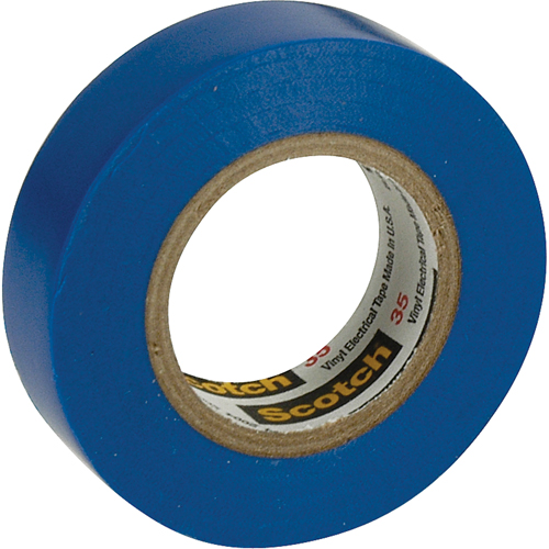 Rubans en vinyle pour codage en couleurs 35 Scotch, 12,7 mm (1/2") x 20,1 m (66'), Bleu, 7 mils SPOC Demo
