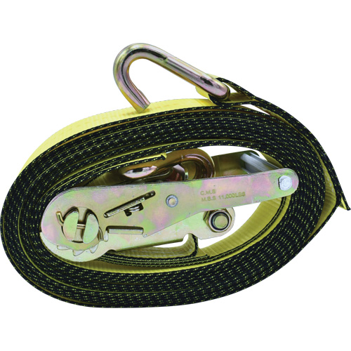 Ratchet Tie-Down, J-Hook, 2" W x 16' L, 10000 lbs. Working Load Limit SPOC Demo