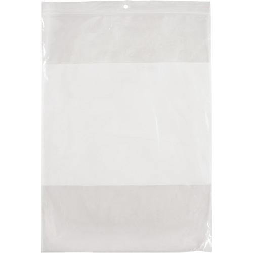 Sacs en poly avec espace inscriptible blanc, Refermable, 12" x 9", 2 mils SPOC Demo