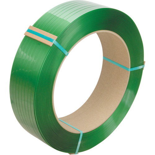 Strapping, Polyester, 5/8" W x 3500' L, Green, Manual Grade SPOC Demo