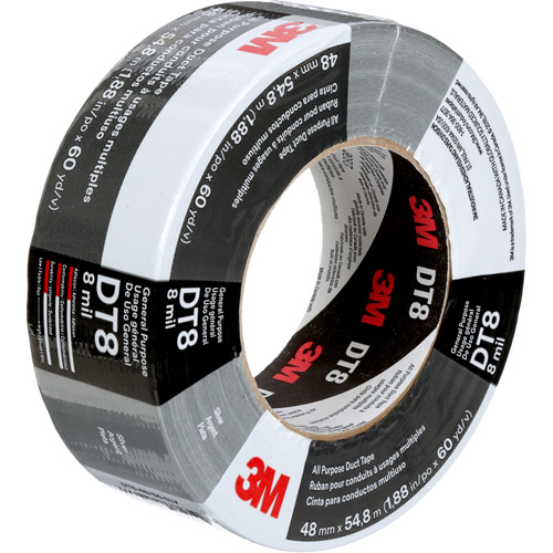 DT8 All-Purpose Duct Tape, 8 mils, Silver, 48 mm (2") x 55 m (180') SPOC Demo