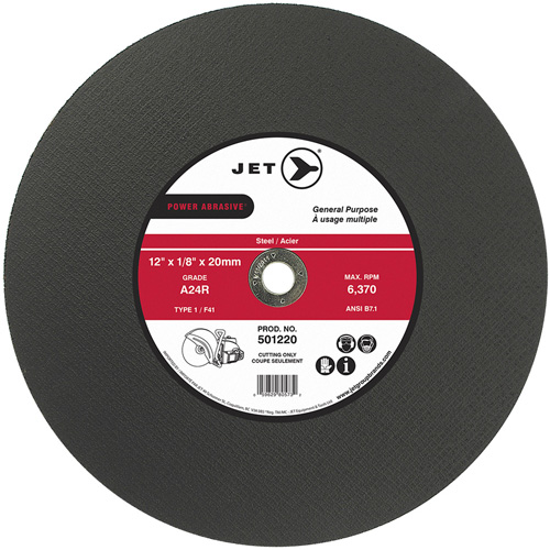 POWER ABRASIVE&reg; Cut-Off Wheel, 12" x 1/8", 20 mm Arbor, Type 1, 6370 RPM SPOC Demo