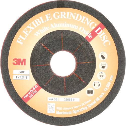 Disque de meulage flexible, 4-5/8", Oxyde d'aluminium, 22 mm, Type WA SPOC Demo