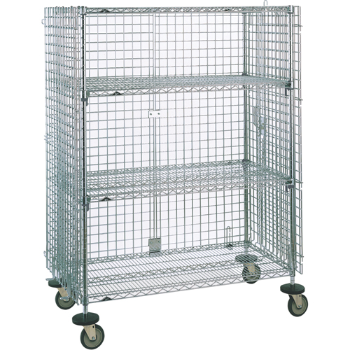 Security Carts, Chrome Plated, 21-1/2" x 68-1/2 x 50-1/2", 500 lbs. Capacity SPOC Demo