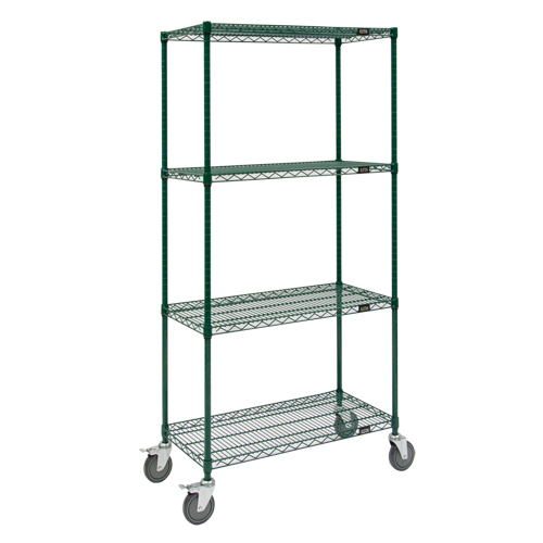 Wire Shelf Cart, Epoxy Finish, 36" x 80" x 24", 800 lbs. Capacity SPOC Demo