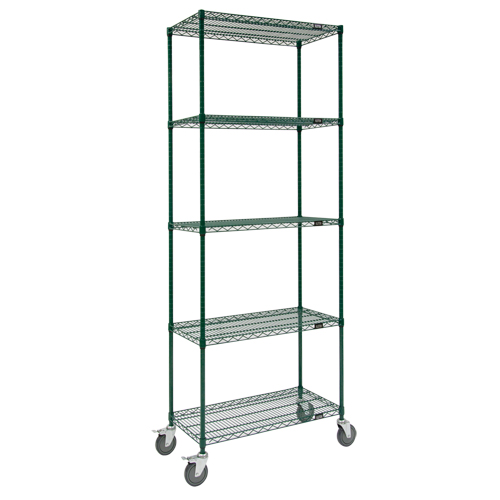 Wire Shelf Cart, Epoxy Finish, 36" x 92" x 18", 800 lbs. Capacity SPOC Demo