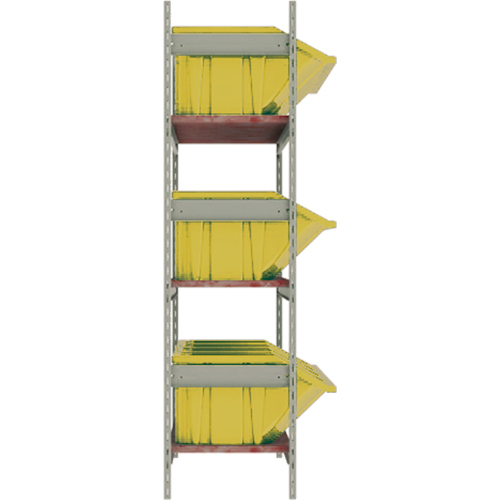 Wide Span Shelving with Jumbo Plastic Bins, Steel, Boltless, 800 lbs. Capacity, 66" W x 60" H x 18" D SPOC Demo