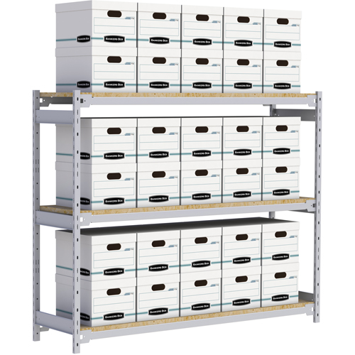 &eacute;tag&egrave;re-classeur de grande largeur, Acier, 3 Tablettes, 72" la x 18" p x 60" h SPOC Demo