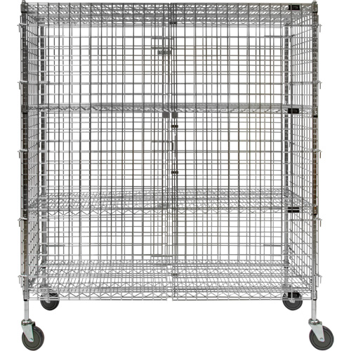 Security Cart, Chrome Plated, 60" x 69" x 24", 500 lbs. Capacity SPOC Demo