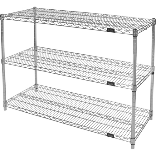Heavy-Duty Chromate Wire Shelving, 3 Tiers, 30" W x 33" H x 14" D SPOC Demo