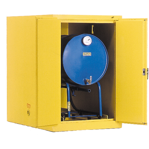 Drum Safety Cabinets, 400 lbs. Cap., Yellow SPOC Demo