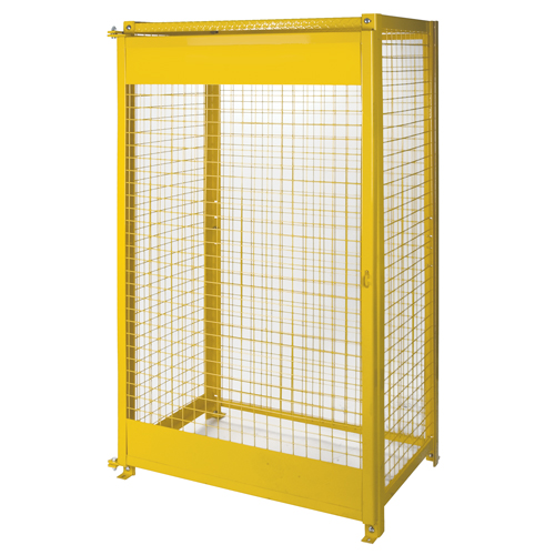 Gas Cylinder Cabinets, 10 Cylinder Capacity, 44" W x 30" D x 74" H, Yellow SPOC Demo