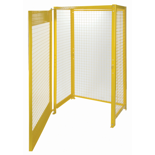 Gas Cylinder Cabinets, 10 Cylinder Capacity, 44" W x 30" D x 74" H, Yellow SPOC Demo