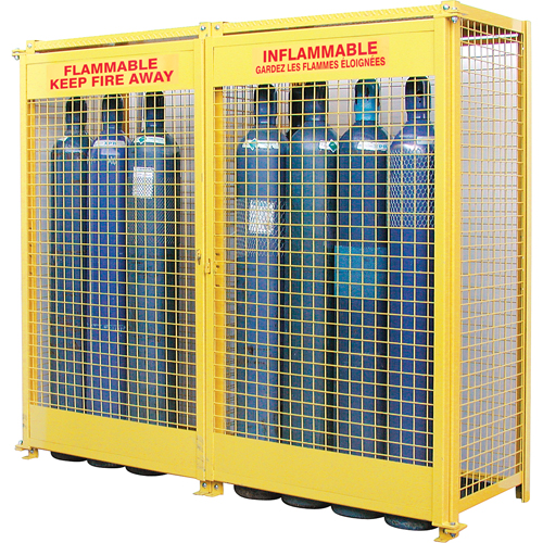 Armoires pour cylindres &agrave; gaz, nbre de bouteilles: 20, 88" , 30" , 74" , Jaune SPOC Demo
