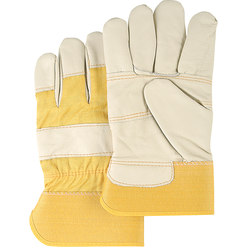 Furniture Leather Gloves, Large, Grain Cowhide Palm, Cotton Inner Lining SPOC Demo