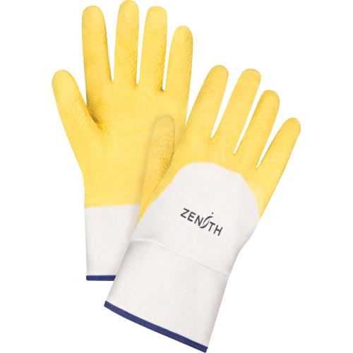 Gants enduits au fini rugueux, 10/T-Grand, R&ecirc;vetement Latex de caoutchouc, Enveloppe en Coton SPOC Demo