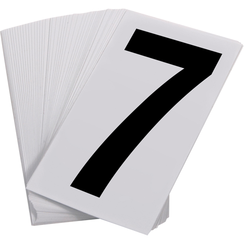 Num&eacute;ros autocollants, 7, 3-1/2" h, Noir sur blanc SPOC Demo
