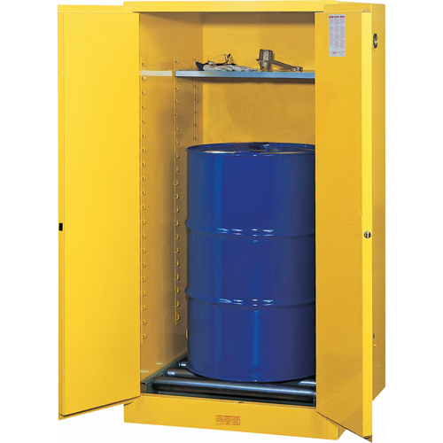 Sure-Grip&reg; EX Vertical Drum Storage Cabinets, 55 US gal. Cap., Yellow SPOC Demo