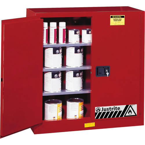 Armoire de s&eacute;curit&eacute; pour la peinture et les encres combustibles EX Sure-Grip, 40 gal., 3 tablettes SPOC Demo