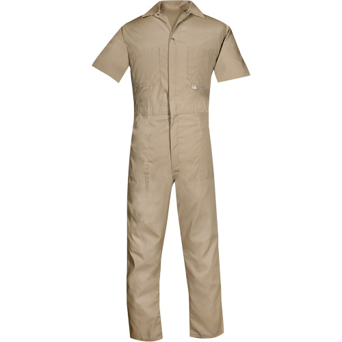 Short Sleeved Coveralls, Men's, Tan, Size Small SPOC Demo