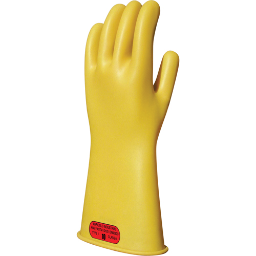 Yellow Natural Rubber Insulating Gloves, ASTM Class 0, Size 8, 14" L SPOC Demo
