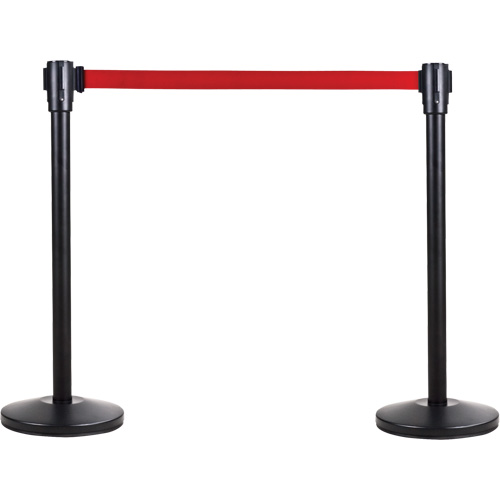 Poteau r&eacute;cepteur pour barri&egrave;res sur pieds pour le contr&ocirc;le des foules, Hauteur de 35", Noir SPOC Demo