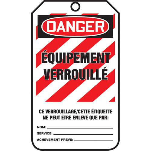 Lockout Tags, Plastic, 3-3/8" W x 5-7/8" H, French SPOC Demo