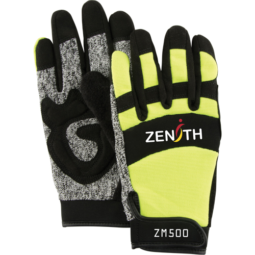 Gants de m&eacute;canicien ZM500 haute visibilit&eacute; r&eacute;sistants aux coupures, Paume PEHP, Taille Moyen SPOC Demo