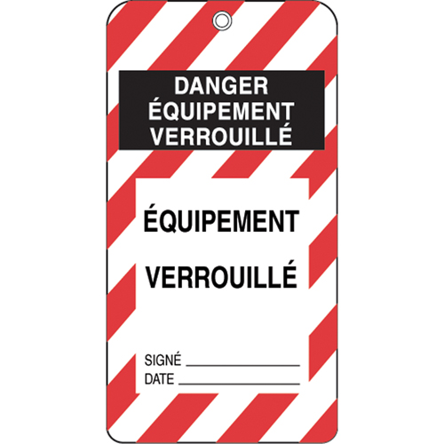 Lockout Tags, Plastic, 3" W x 5-3/4" H, French SPOC Demo