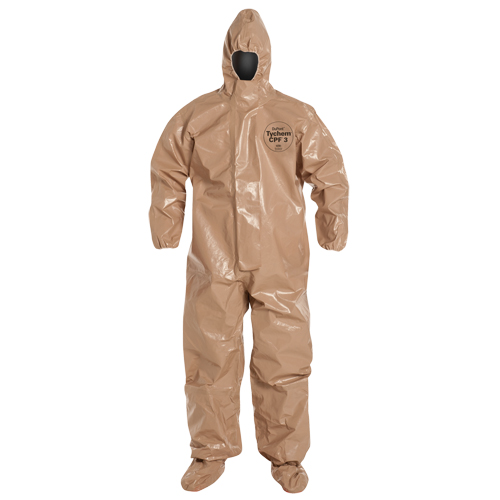 Combinaison de protection Tychem 5000 avec capuchon, Petit, Brun SPOC Demo