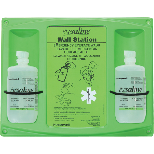 Support mural pour solution saline de douche oculaire, Double SPOC Demo