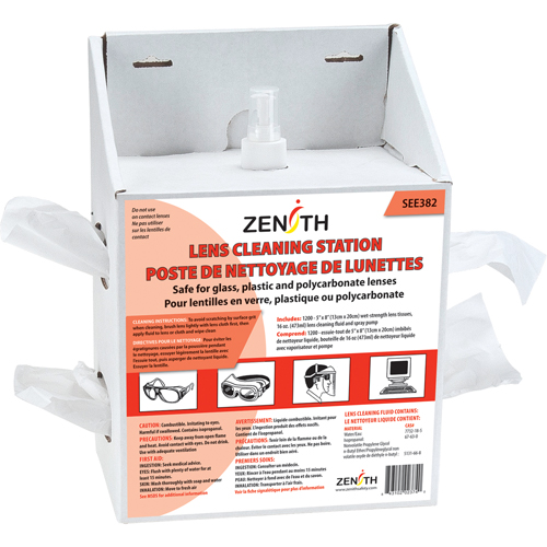 Poste de nettoyage jetables pour lentilles, Carton, 8" lo x 5" p x 12-1/2" h SPOC Demo