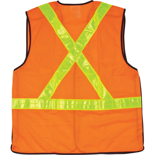 5-Point Tear-Away Traffic Safety Vest, High Visibility Orange, Medium, Polyester SPOC Demo