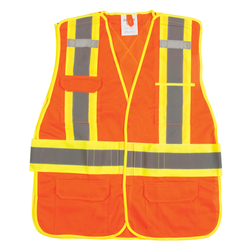 Veste d'arpenteur r&eacute;sistante aux flammes, Orange haute visibilit&eacute;, Moyen, Polyester SPOC Demo
