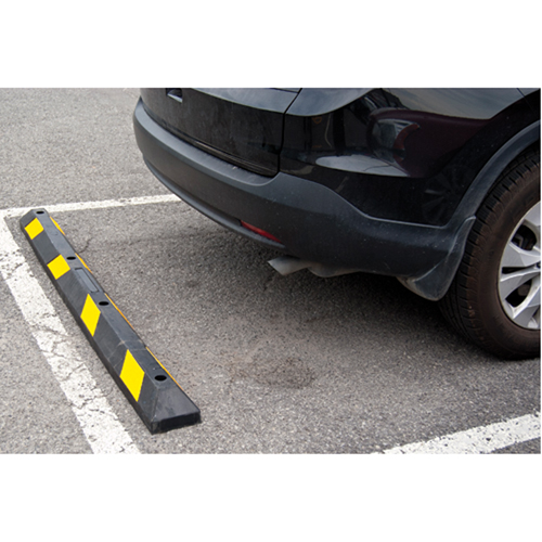 Parking Curb, Rubber, 6' L, Black/Yellow SPOC Demo