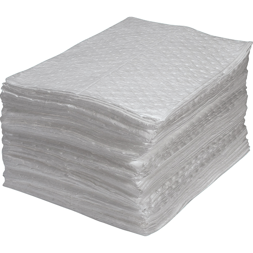 Feuilles absorbantes en fibres fines de premi&egrave;re qualit&eacute;, Huile seulement, 15" x 17", 30 gal. d'absorption SPOC Demo
