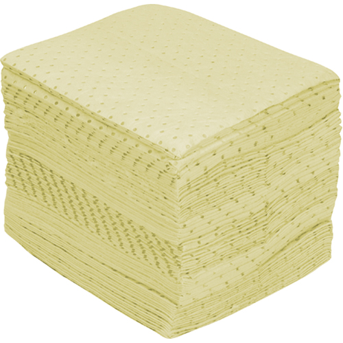 Feuilles absorbantes en fibres fines de premi&egrave;re qualit&eacute;, Mati&egrave;res dangereuses, 15" x 17", 25 gal. d'absorption SPOC Demo