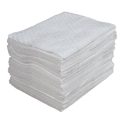 Premium Laminated (SMS) Sorbent Pads, Oil Only, 15" x 17", 30 gal. Absorbancy SPOC Demo
