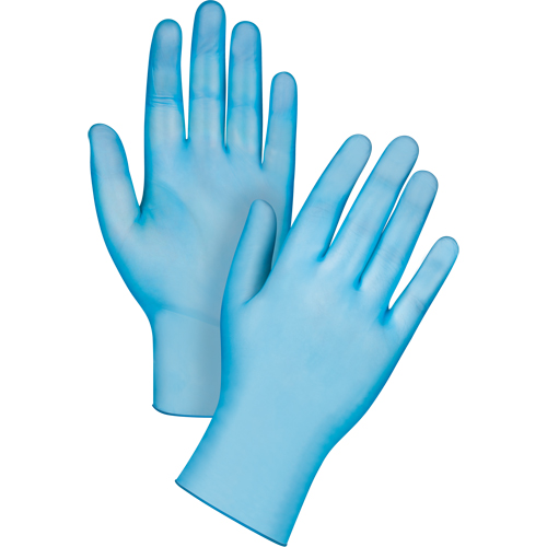 Medical-Grade Disposable Gloves, Large, Vinyl, 4.5-mil, Powder-Free, Blue, Class 2 SPOC Demo